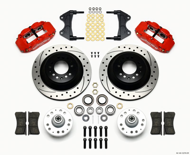 Wilwood Narrow Superlite 6R Front Hub & 1PC Rtr Kit 12.88in Drilled -Red WWE ProSpindle