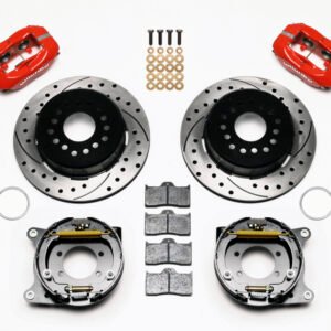 Wilwood Forged Dynalite P/S Park Brake Kit Drilled Red Ford 8.8 w/2.5in Offset-5 Lug