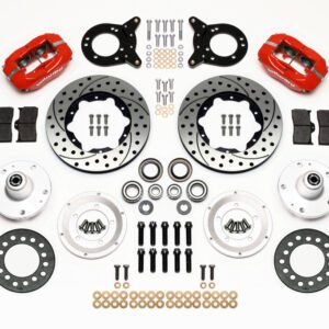 Wilwood Dynapro Dust-Boot Front Kit 11.00in Drilled Red 1965-1969 Mustang Disc & Drum Spindle