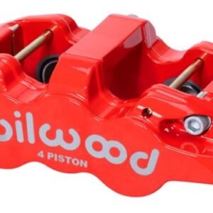 Wilwood Caliper - Aero4-DS Forged Four-Piston Caliper Black 1.12in Piston 1.10in Rotor - Red