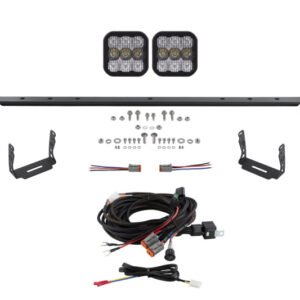 Diode Dynamics 14-23 Toyota 4Runner SS5 Stealth Grille LED 2-Pod Kit - Pro White Combo