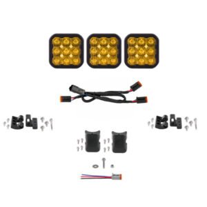 Diode Dynamics SS5 Pro Universal CrossLink 3-Pod Lightbar - Yellow Driving