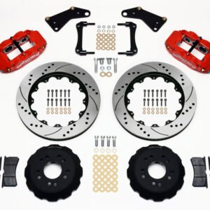 Wilwood Narrow Superlite 6R Front Hat Kit 14.00in Drill Red 65-82 Corvette C2/C3