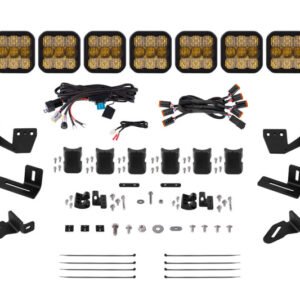 Diode Dynamics Prinsu/Sherpa Roof Racks- SS5 7-Pod CrossLink Mounting Kit - Pro Yellow Combo