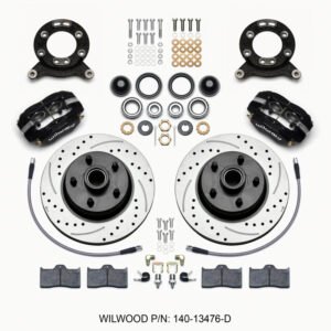 Wilwood Forged Dynalite-M Front Kit 11.30in 1 PC Rotor&Hub-Drill 65-69 Mustang Disc & Drum Spindle