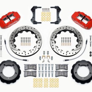 Wilwood Narrow Superlite 4R Front Hat Kit 12.88in Drill Red 66-75 Ford Bronco Dana 30/44 w/Lines