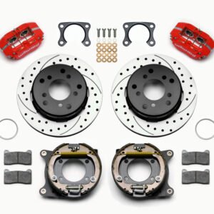 Wilwood Dynapro Lug Mount P/S Park Brake Kit Drilled Red Big Ford 2.00in Off Bronco 5 x 5.50