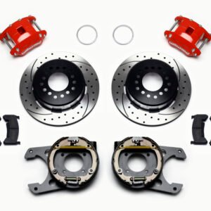 Wilwood D154 P/S P-B Kit Drilled-Red Chevy 12 Bolt 2.75in Off w/ C-Clips