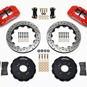 Wilwood FSLI4 Front Hat Kit 13.00in Drilled Red Nissan 240SX