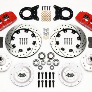 Wilwood Dynapro 6 Front Hub Kit 12.19in Drill Red 1970-1973 Mustang Disc & Drum Spindle
