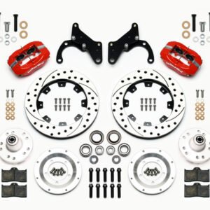 Wilwood Forged Dynalite Front Kit 12.19in Drilled Red 65-68 Chevy Impala -Drum Spindle