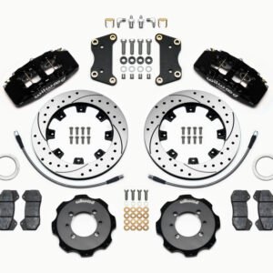 Wilwood Dynapro 6 Front Hat Kit 12.19in Drilled 2012 Fiat 500 w/ Lines