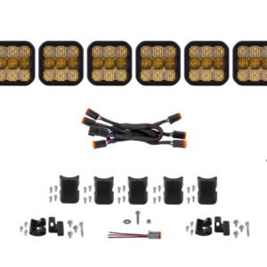 Diode Dynamics SS5 Pro Universal CrossLink 6-Pod Lightbar - Yellow Combo