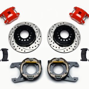Wilwood D154 P/S P-B Kit Drilled-Red Chevy C-10 2.42 Offset 5-lug