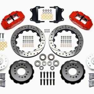 Wilwood Narrow Superlite 6R Front Hub Kit 12.88in Red Heidts Tri -5 2 inch Drop Spindle