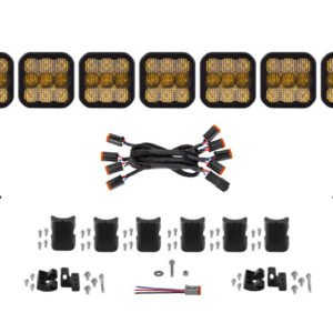 Diode Dynamics SS5 Pro Universal CrossLink 7-Pod Lightbar - Yellow Combo
