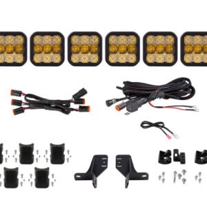 Diode Dynamics Bronco SS5 6-Pod CrossLink Grille Lightbar Kit Sport - Yellow Combo