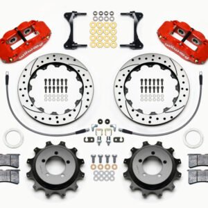 Wilwood Narrow Superlite 4R Rear Kit 12.88in Drilled Red 99-05 WRX / 99-07 Impreza