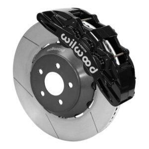 Wilwood 15-23 Ford Mustang SX6R Front Brake Kit 15in Lug Drive Rotor Slotted Black w/ Lines