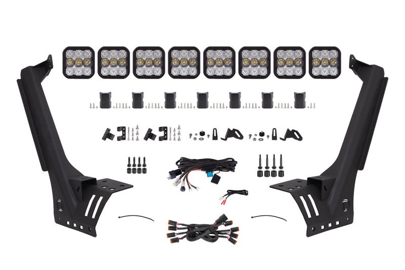 Diode Dynamics Jeep JL SS5 Pro CrossLink Windshield - White Combo Lightbar Kit