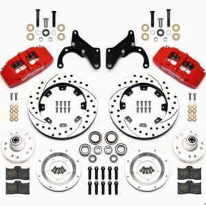 Wilwood Dynapro 6 Front Hub Kit 12.19in Drilled Red 69-70 Impala Drum/Disc 69-82 Vette