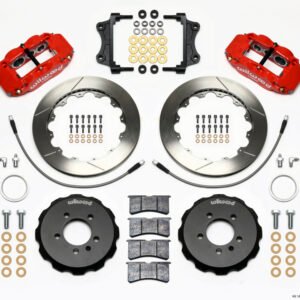 Wilwood Narrow Superlite 6R Front Hat Kit 12.88in Red 06-12 Volkswagen GTI w/ Lines