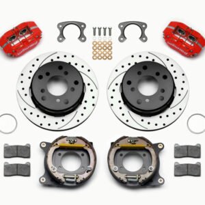 Wilwood Dynapro Lug Mount P/S P-B Kit Drilled-Red Small Ford 2.36in Off Bronco 5 x 5.50
