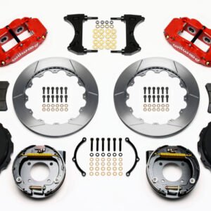 Wilwood Narrow Superlite 4R Rear P-Brk Kit 12.88in Red Chevy 12 Bolt-Spec 3.15in Bearing Front mt