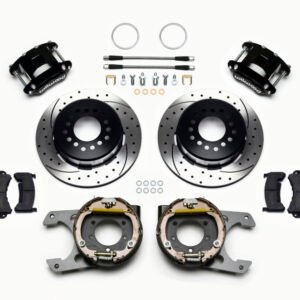 Wilwood D154 P/S Park Brake Kit Drilled Jeep Dana 35 2.56 Off 5-lug w/ lines