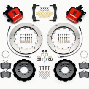 Wilwood Combination Parking Brake Rear Kit 12.88in Red 2013-Up Ford Focus ST w/ Lines
