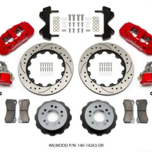 Wilwood AERO4 / MC4 Rear Kit 14.00 Drilled Red Currie Pro-Tour Unit Bearing Floater