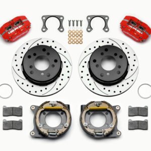 Wilwood Dynapro Lug Mount P/S Park Brake Kit Drilled Red Big Ford 2.36in Off Bronco 5 x 5.50