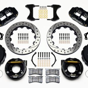 Wilwood Narrow Superlite 4R Rear P-Brk Kit 12.88in Drilled Mopar/Dana 2.36in Off w/Snap Ring Bearing