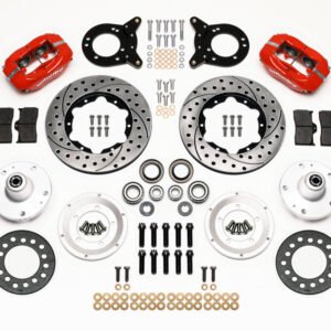 Wilwood Forged Dynalite Front Kit 11.00in Drilled Red 1965-1969 Mustang Disc & Drum Spindle