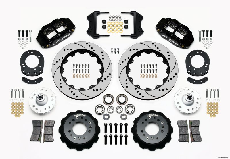 Wilwood Narrow Superlite 6R Front Hub Kit 14.00in Drilled 1965-1969 Mustang Drum Spindle