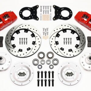Wilwood Dynapro 6 Front Hub Kit 12.19in Drill Red 1965-1969 Mustang Disc & Drum Spindle