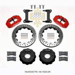 Wilwood Narrow Superlite 6R Front Hat Kit 13.06 Drilled Red 63-87 C10 w/ Wilwood Pro Spindles