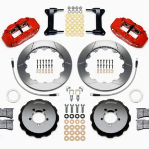 Wilwood Narrow Superlite 6R Front Hat Kit 12.88in Red 2012-Up Toyota / Scion FRS w/ Lines
