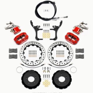 Wilwood Dynapro Radial4 / MC4 Rear Kit 12.88 Drilled Red 2006-15 Miata w/Lines & Cables