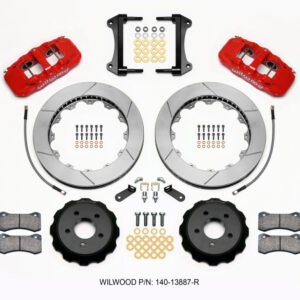 Wilwood AERO6 Front Hat Kit 15.00 Red 15-23 Mustang w/Lines